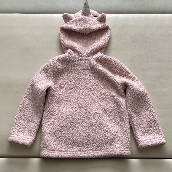 Pink unicorn fleece full zip hoodie 3T - Picture 2 of 2